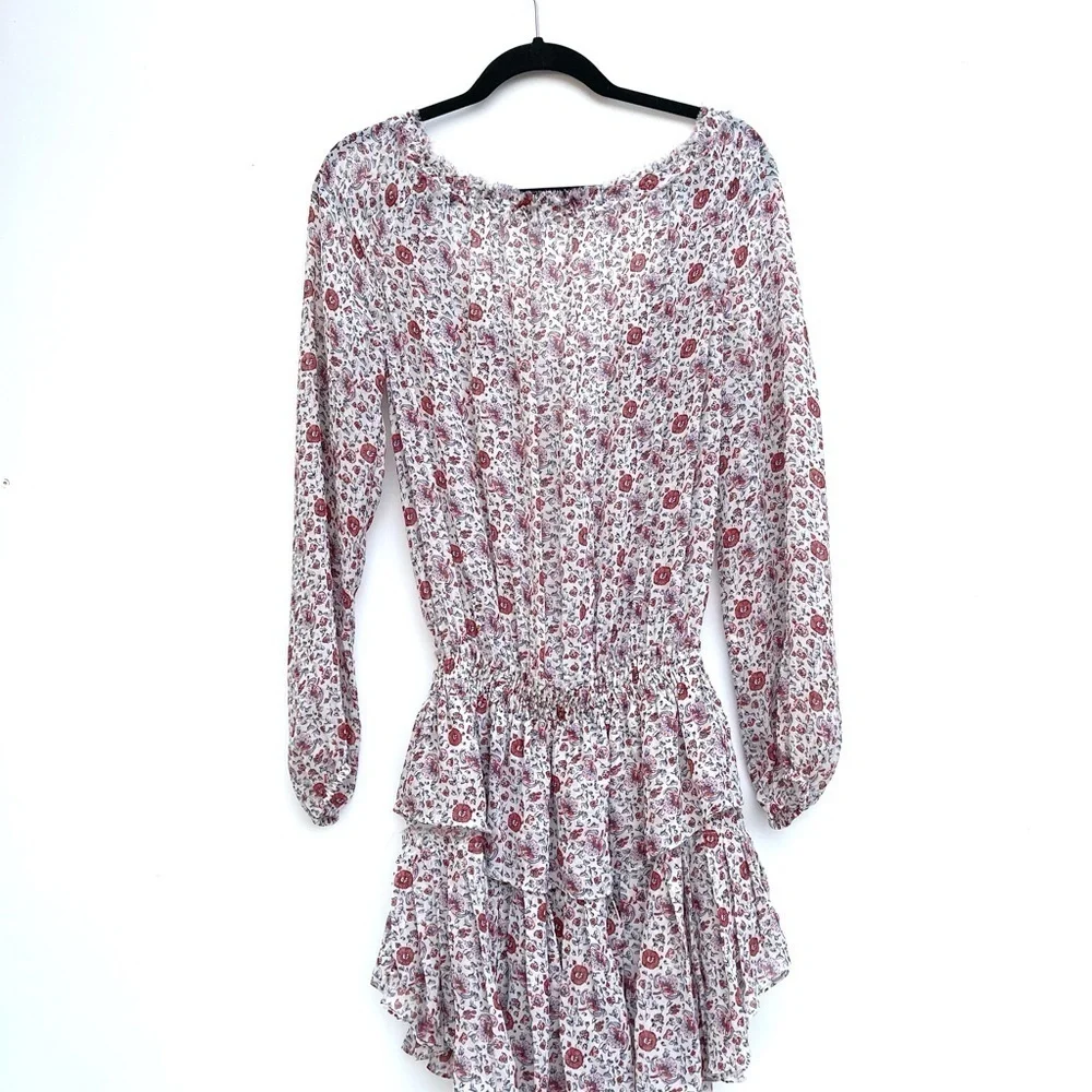 LoveShackFancy Popover Mini Dress Granada Floral Sunrise - Picture 6 of 6